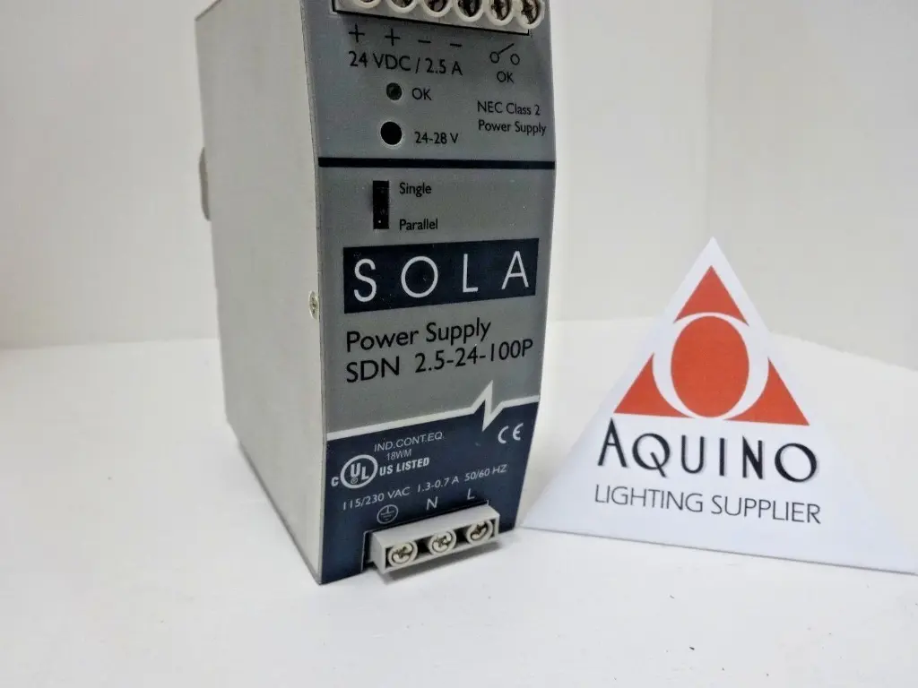  SOLA POWER SUPPLY SDN-2.5-24-100P, 24VDC/2.5A, NEC CLASS 2-SKU 200 150-01