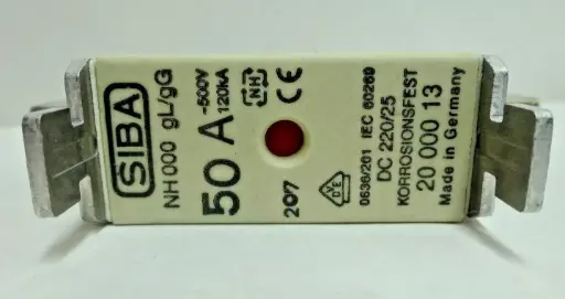 SIBA NH000 50A Fuse Link, 500 Volts-SKU 000 059C 