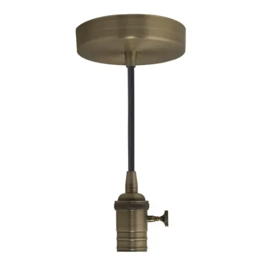BULBRITE #810083 PEND DIR WIRE VINT SOCKET WARM GOLD-BLK CORD SKU AO 100 317