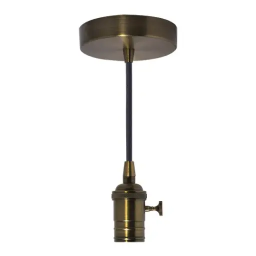BULBRITE #810081 PEND DIR WIRE VINT SOCKET, BRONZE-BLK CORD SKU AO 100 320 