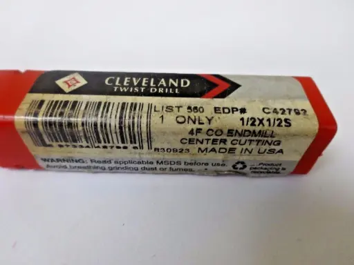CLEVELAND TWIST DRILL EDP: C42792 1/2 X 1/2S 4F CO ENDMILL CENTER CUTTING-SKU 000 401B